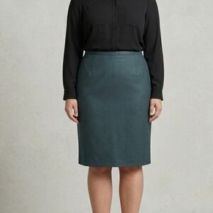 VTG Braemar Wool Pencil Skirt Womens 20 Green Lined Knee Length Professional 36W